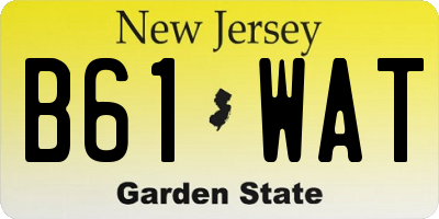 NJ license plate B61WAT