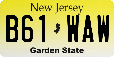 NJ license plate B61WAW