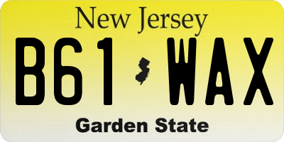 NJ license plate B61WAX