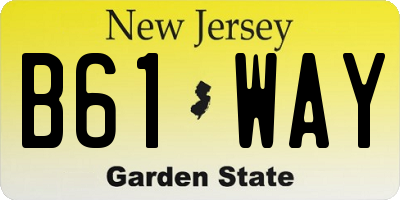 NJ license plate B61WAY
