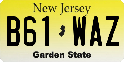 NJ license plate B61WAZ