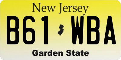 NJ license plate B61WBA
