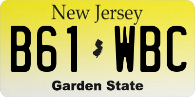 NJ license plate B61WBC