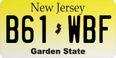 NJ license plate B61WBF