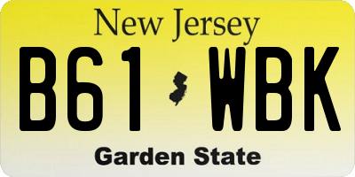 NJ license plate B61WBK