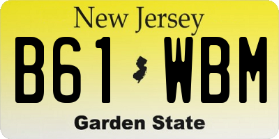 NJ license plate B61WBM