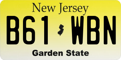 NJ license plate B61WBN