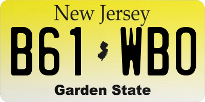 NJ license plate B61WBO