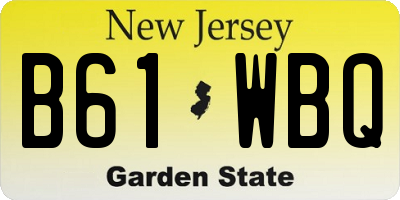 NJ license plate B61WBQ