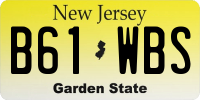 NJ license plate B61WBS