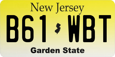 NJ license plate B61WBT