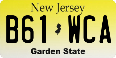 NJ license plate B61WCA