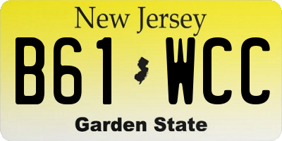 NJ license plate B61WCC