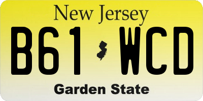 NJ license plate B61WCD