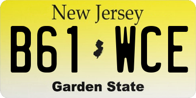 NJ license plate B61WCE
