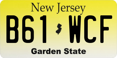 NJ license plate B61WCF