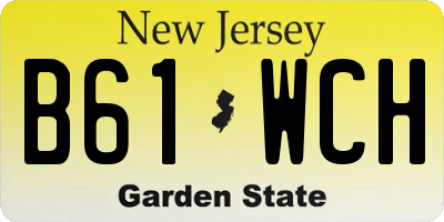 NJ license plate B61WCH