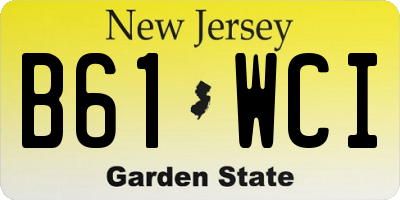 NJ license plate B61WCI