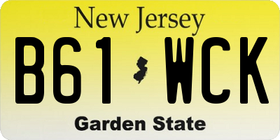 NJ license plate B61WCK