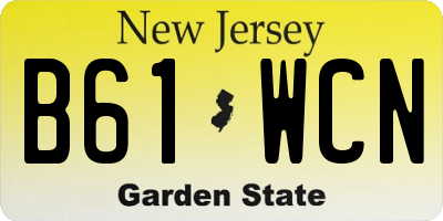 NJ license plate B61WCN