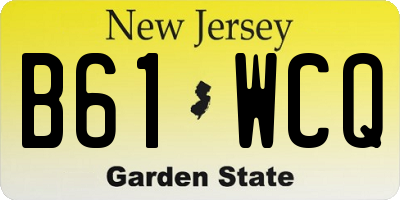 NJ license plate B61WCQ