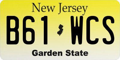 NJ license plate B61WCS