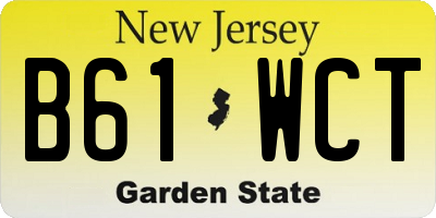 NJ license plate B61WCT