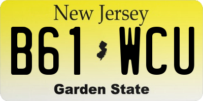 NJ license plate B61WCU