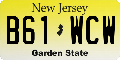 NJ license plate B61WCW