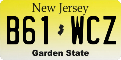 NJ license plate B61WCZ