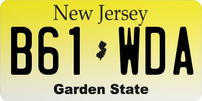 NJ license plate B61WDA