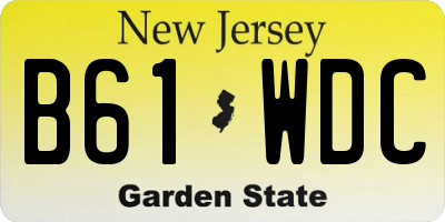 NJ license plate B61WDC