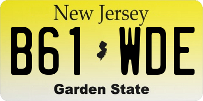 NJ license plate B61WDE