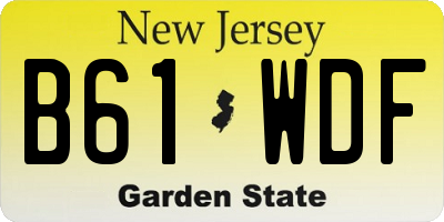 NJ license plate B61WDF