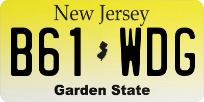 NJ license plate B61WDG