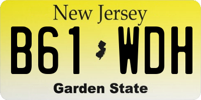 NJ license plate B61WDH
