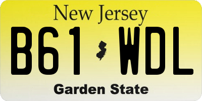 NJ license plate B61WDL