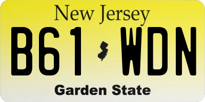 NJ license plate B61WDN