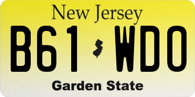 NJ license plate B61WDO