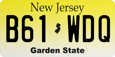 NJ license plate B61WDQ