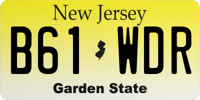 NJ license plate B61WDR