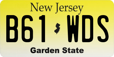 NJ license plate B61WDS