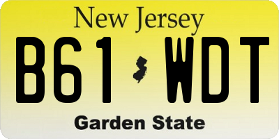 NJ license plate B61WDT