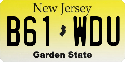 NJ license plate B61WDU