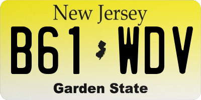 NJ license plate B61WDV