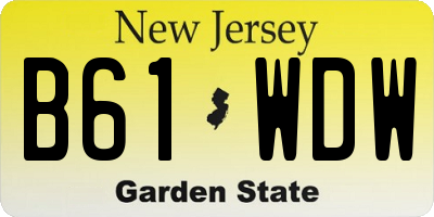 NJ license plate B61WDW