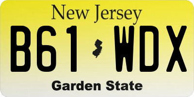 NJ license plate B61WDX