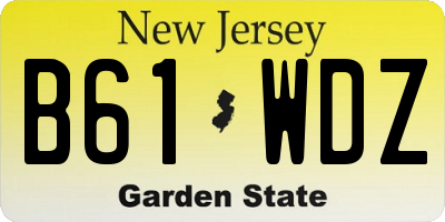NJ license plate B61WDZ