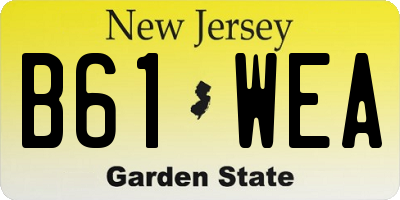 NJ license plate B61WEA