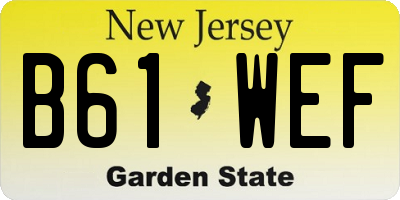 NJ license plate B61WEF